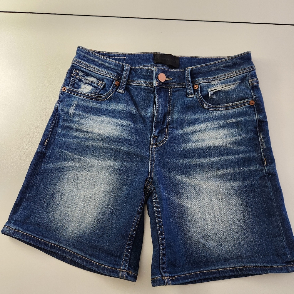 Buckle Black Distressed Jean Shorts Size 26